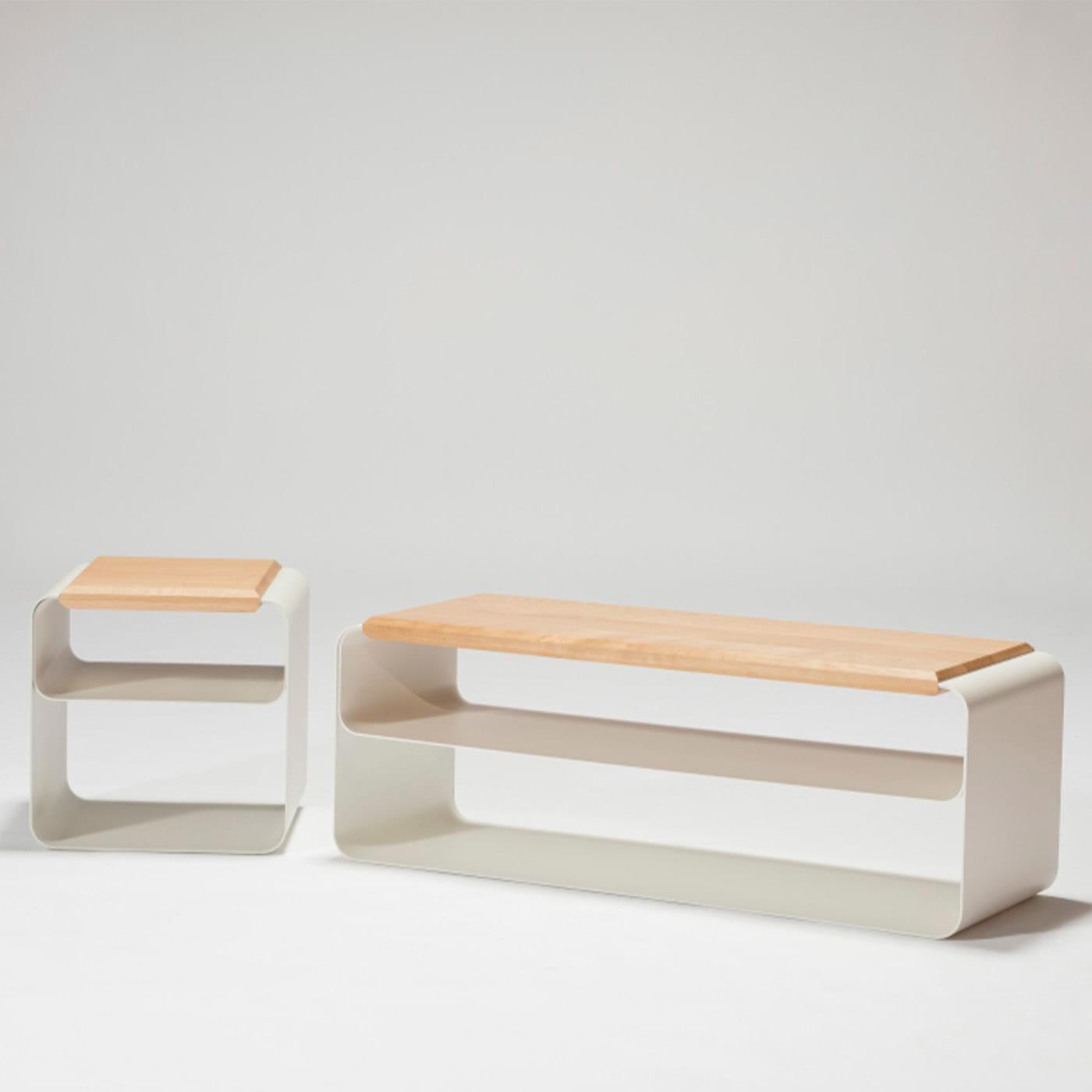 Wood &amp; Steel Frame Bench