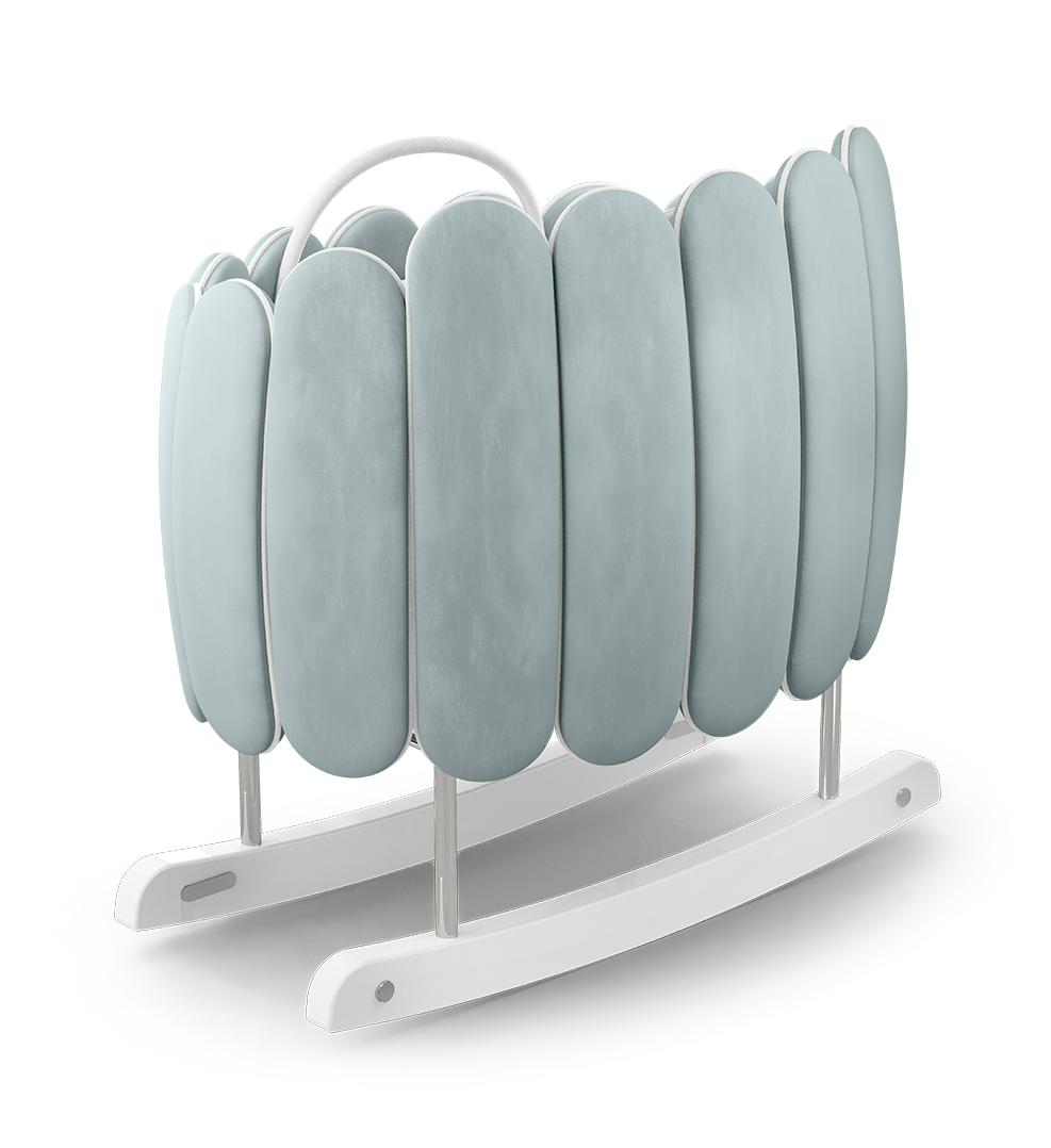 Lotus Blue Rocking Crib