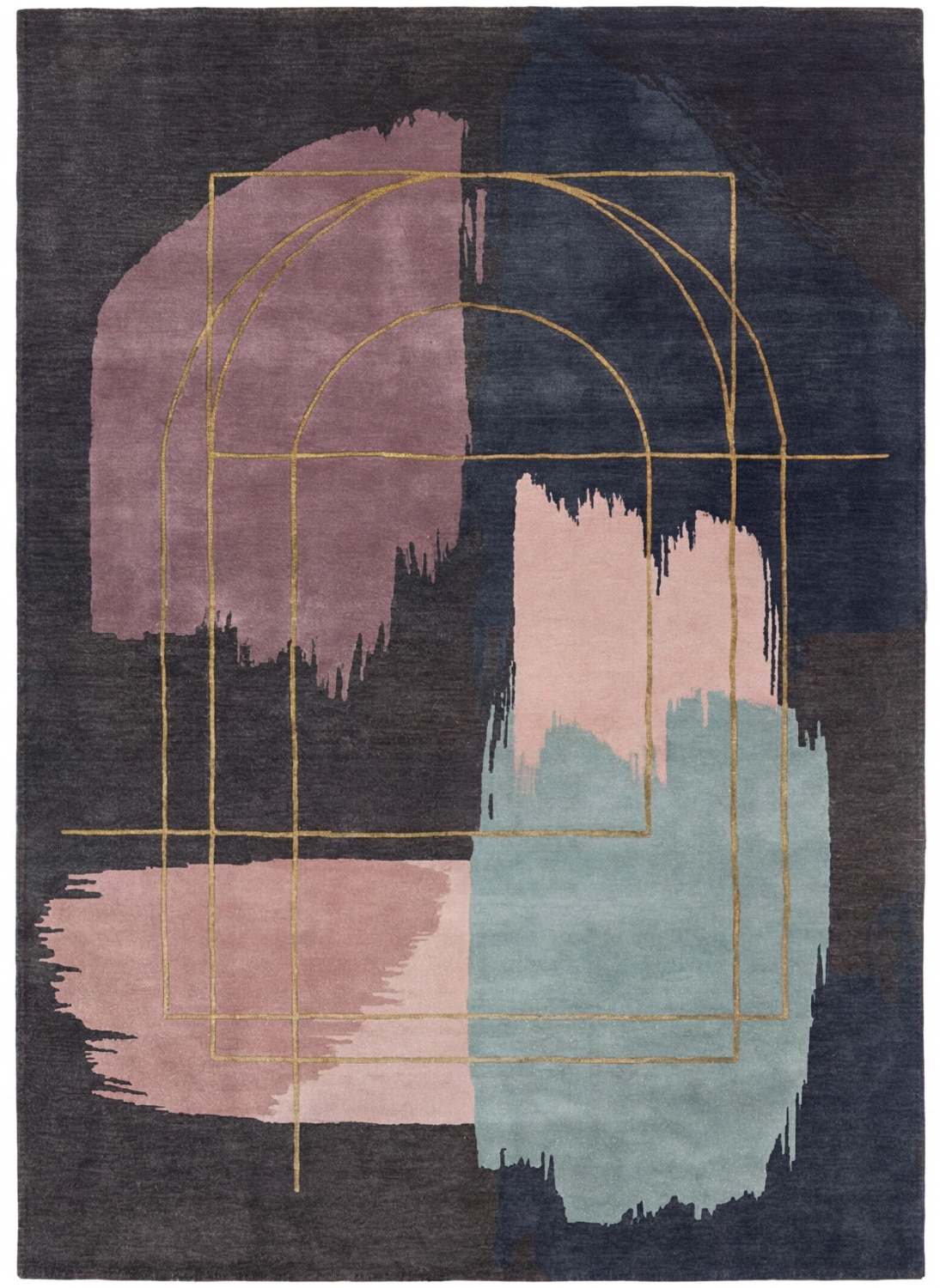Midnight Brushwork Rug