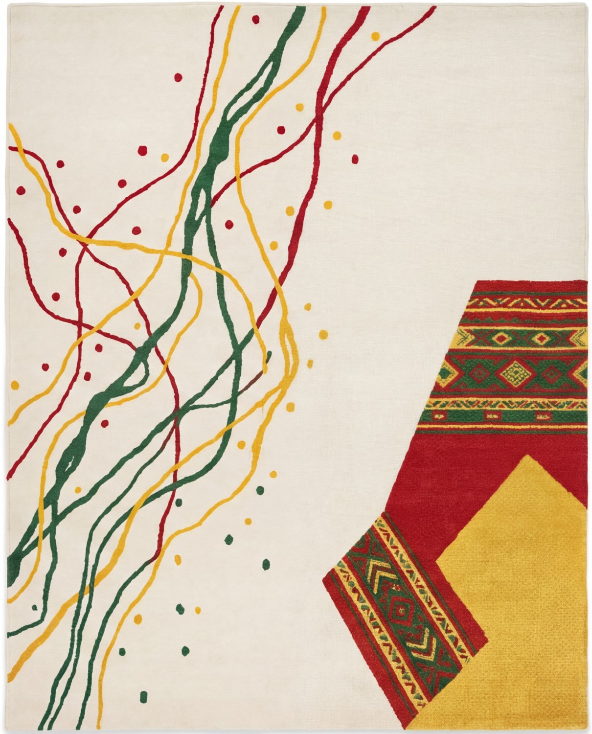 Calligraphic Paths Color Rug