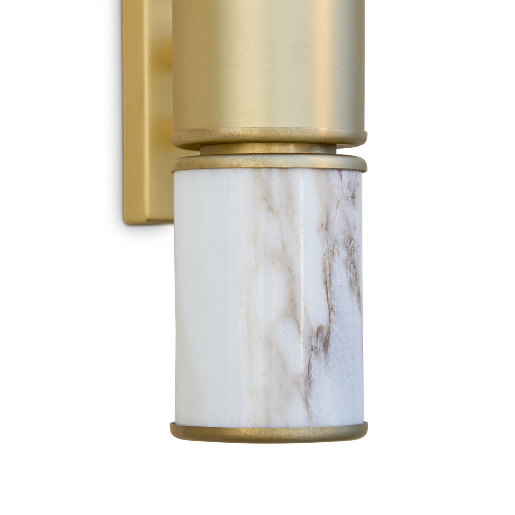 Brass Cylinder Marble Wall Lamp