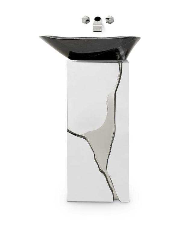 Fractured Design Pedestal Basin