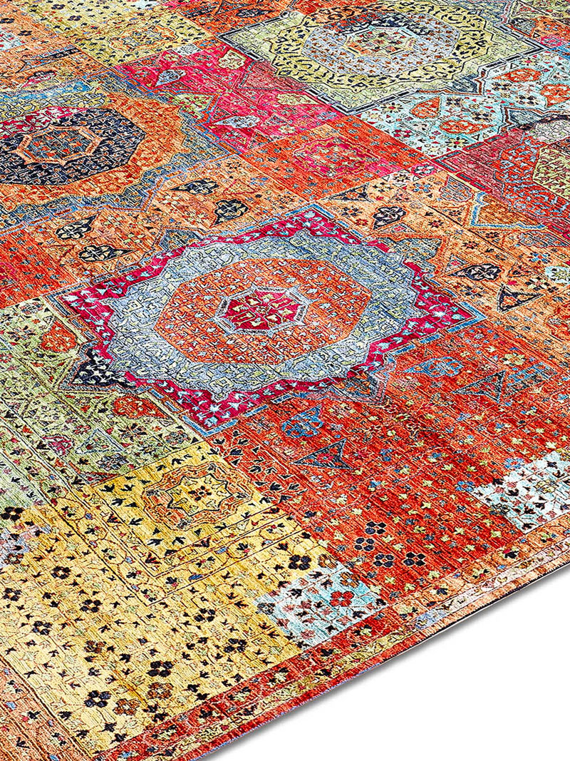 Cosmic Orange Hand-Knotted Rug