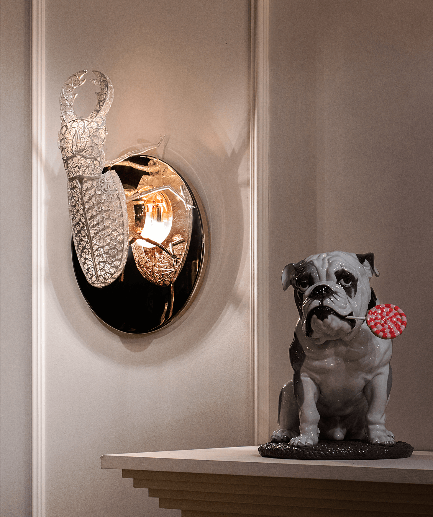 Filigree Scarab Designer Wall Light