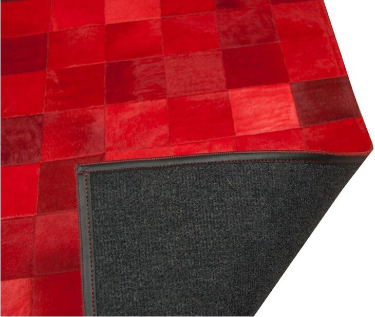 Mosaic Red Cowhide Rug