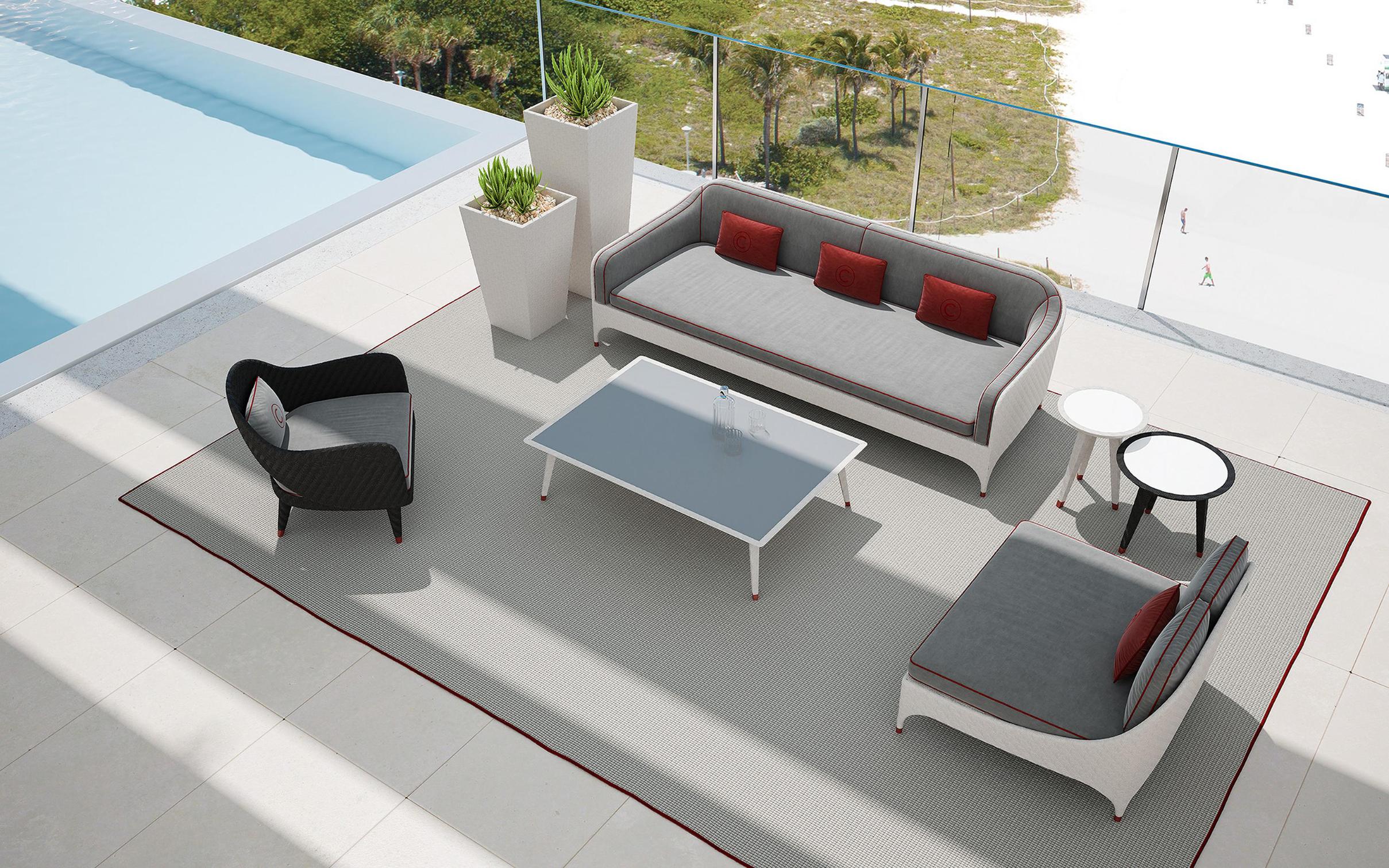 Italian Outdoor Armchair Without Armrest Design