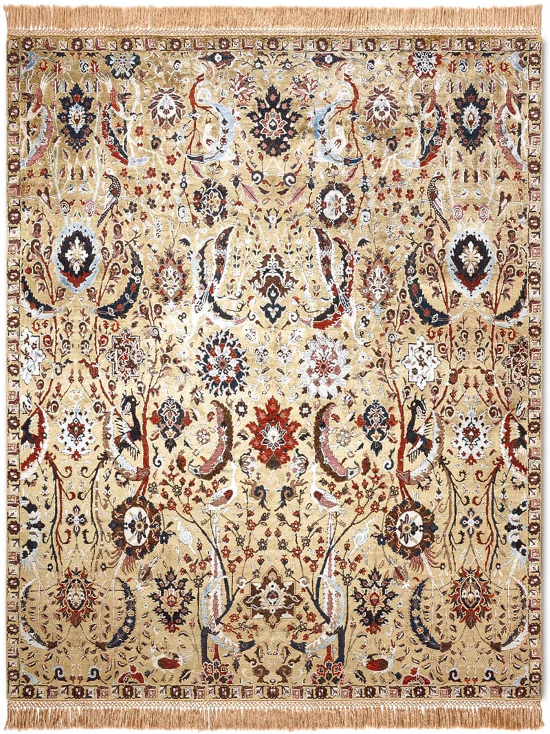 Kerman Yellow Handmade Luxury Rug