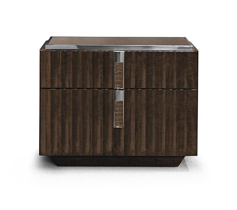 Leather-Inset Premium Bedside Table