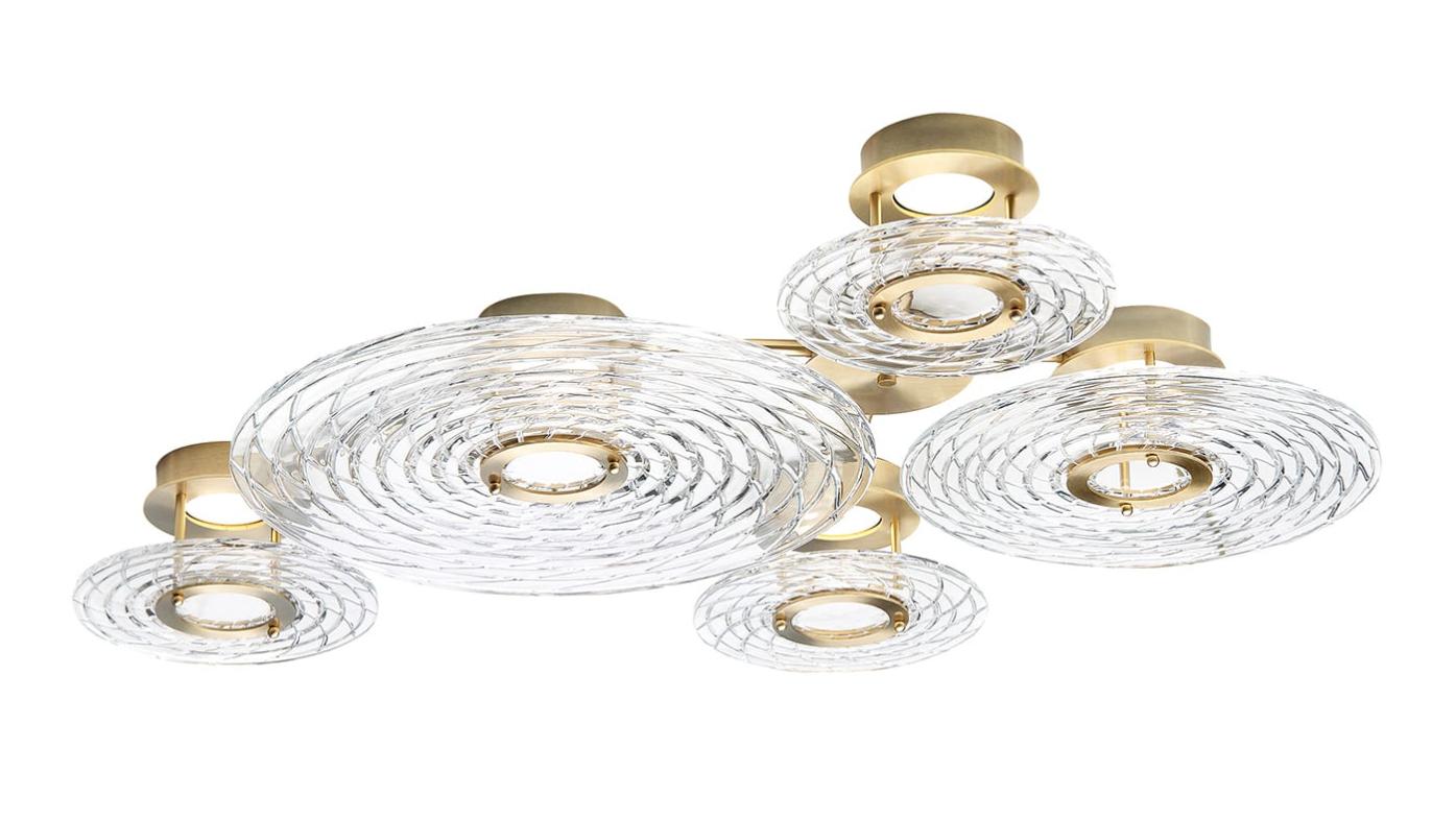 Soft Gold Crystal Disc Ceiling Light