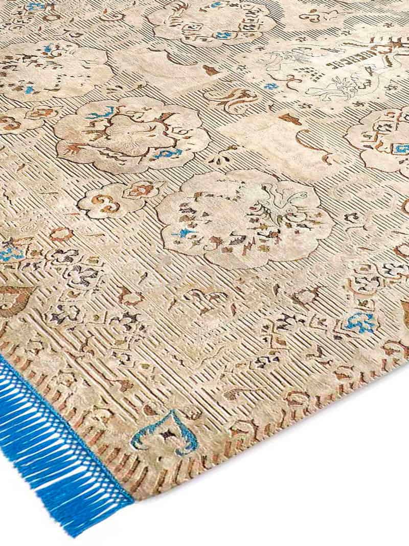 Dragon Blue / Beige Hand-Knotted Rug