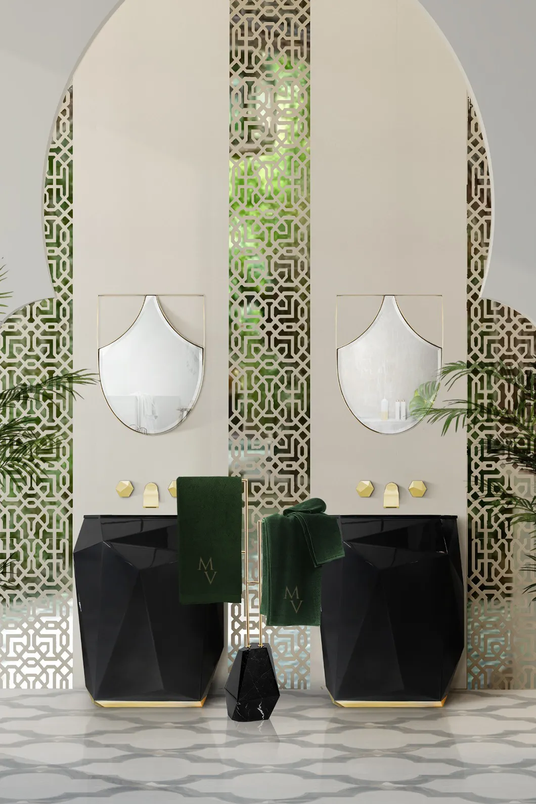 Brilliance Black Towel Rail