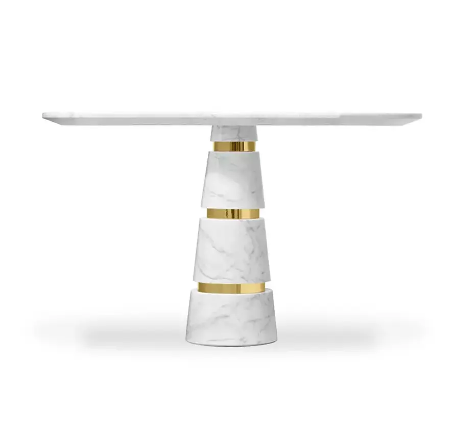 Avalanche Carrara Marble Dining Table
