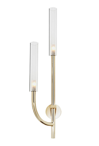Gold Wall Lamp with Transparent Pyrex Glass Shades