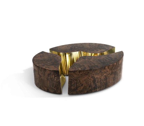 Fissure Oval Walnut Coffee Table