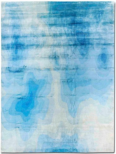 Ocean Blue Luxury Hand-Knotted Rug
