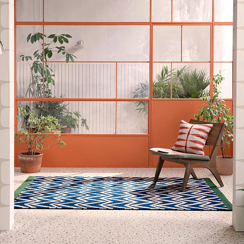 Dhurrie Blue Outdoor Rug