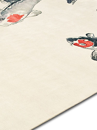 Fish Original on White Luxury Hand-Knotted Rug