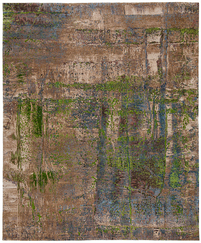 Artwork 3 Multicolor Green Rug