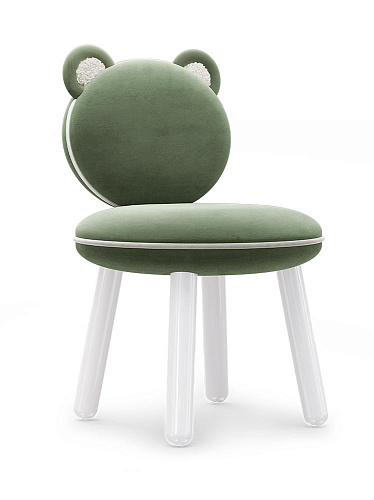 Fluffy Green Bear Children's Chair
