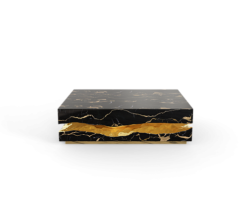 Portoro Boulder Marble Table