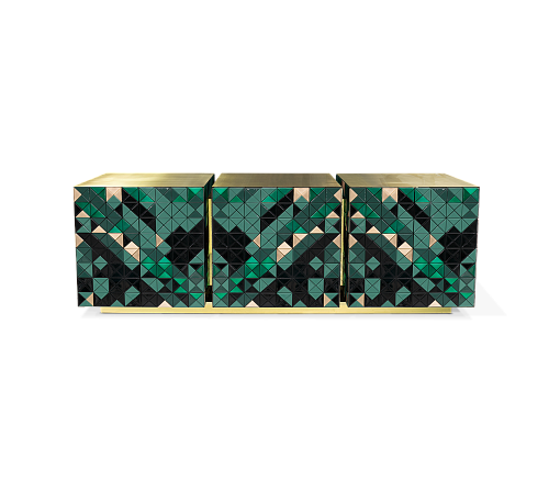 Mosaic Green Designer Sideboard