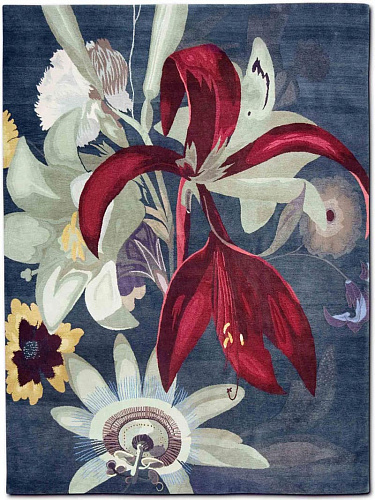 Red Flower Hand-Woven Rug