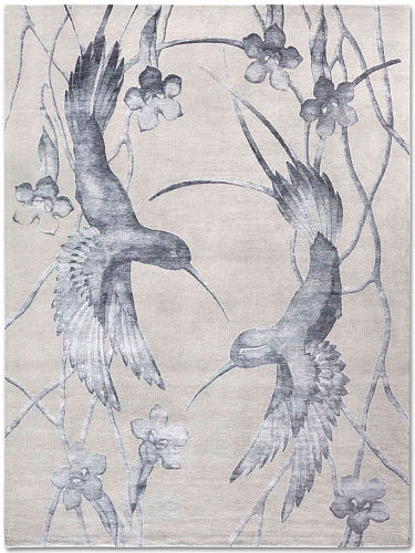 Hummingbirds Hand-Knotted Rug