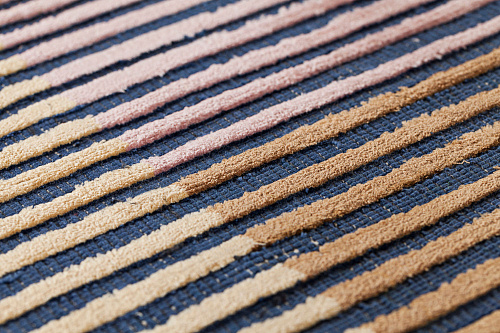 Hand-Loom Viscose Lines Rug