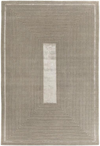 Hand Knotted Beige Frame Wool & Viscose Rug