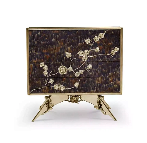 Mirage Purple Feather Bedside Table