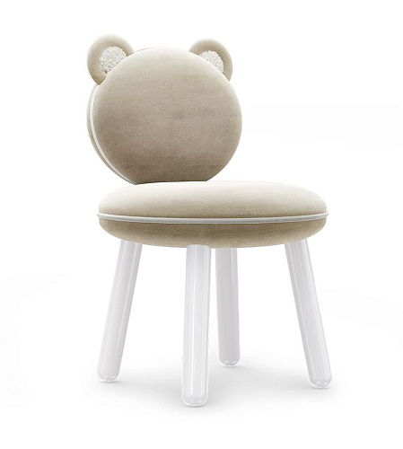 Fluffy Cream Bear Children's Chair