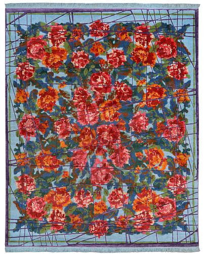 Sofianka Allover Wrapped Lightblue Purple Rug