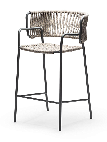 Klot Anthracite Beige Outdoor Bar Stool