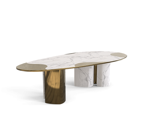 Athena Carrara Marble & Patina Table