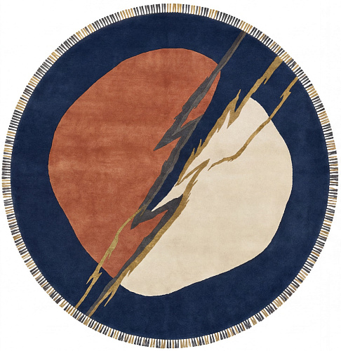 Lightning Crest Navy Rug