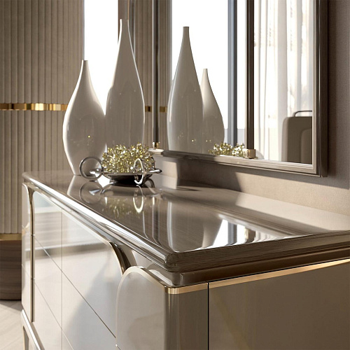 Four-Door Luxury Beige Chest of Drawers