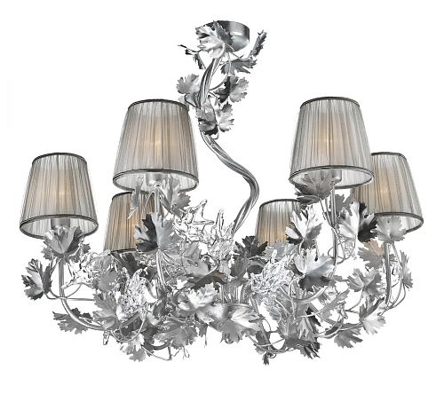 Modern Chandelier with Transparent Glass Leaves
