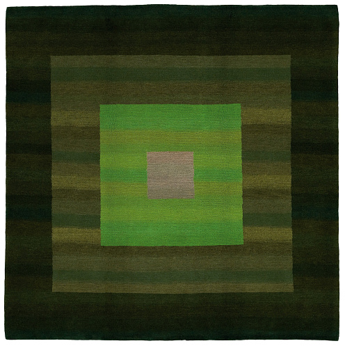 4 Border Green Rug