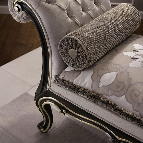 Chaise Longue with Silver Leaf Finish