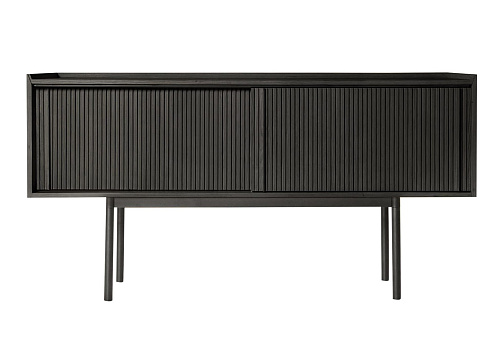 Sipario High-End Black 2-Doors Sideboard Italian Handcrafted