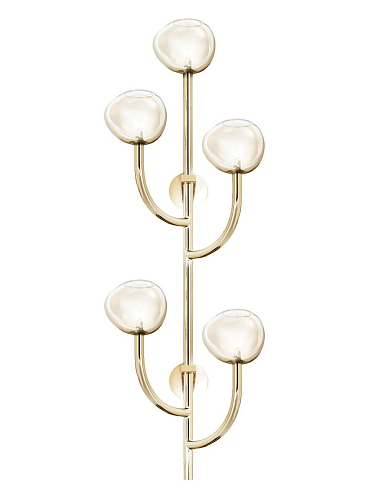 Honey Glass Ball Wall Sconce in Soft Gold Finish