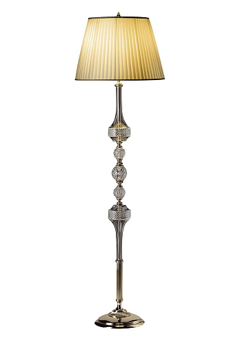 Crystal Floor Lamp with Conical Ivory Shade