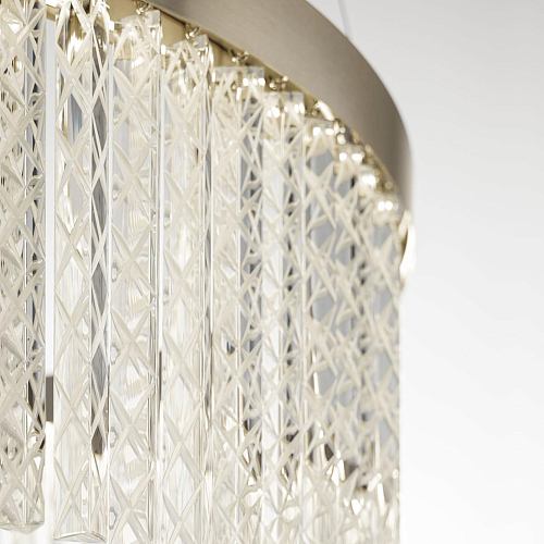Hand-Engraved Trihedron Crystal Chandelier