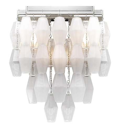 Polished Nickel Venetian Glass Wall Sconce