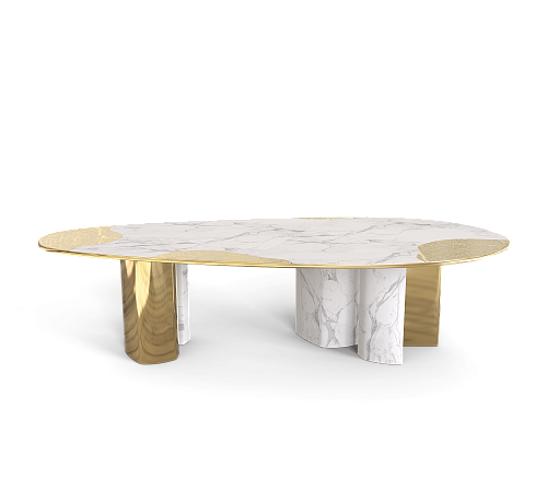 Athena Carrara Marble & Gold Table