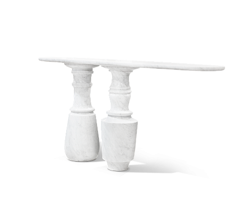 Obsidian Carrara Marble Console