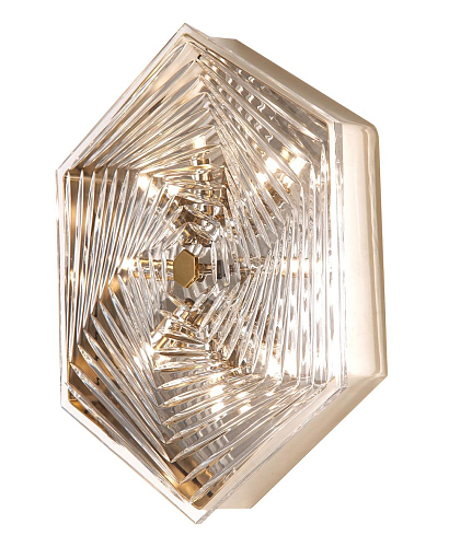 Large Hexagonal Brass Wall and Ceiling Light