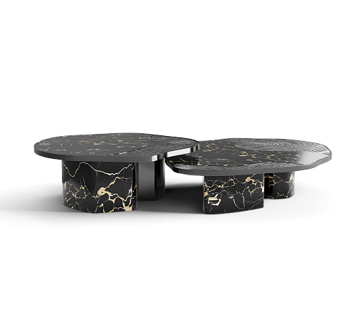 Athena Portoro Marble & Onyx Table Set