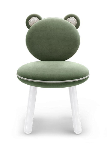Fluffy Green Bear Children's Chair