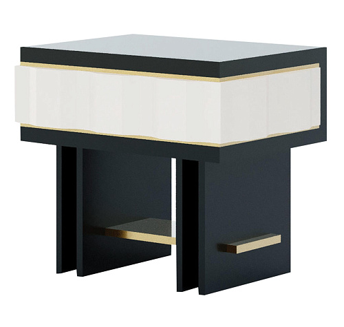 Copiague Black/White Bedside Table